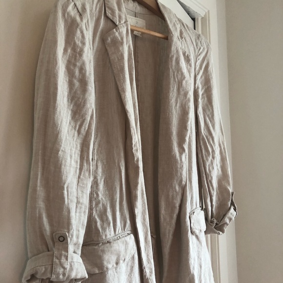 Linen oat/flax blazer - Picture 2 of 8